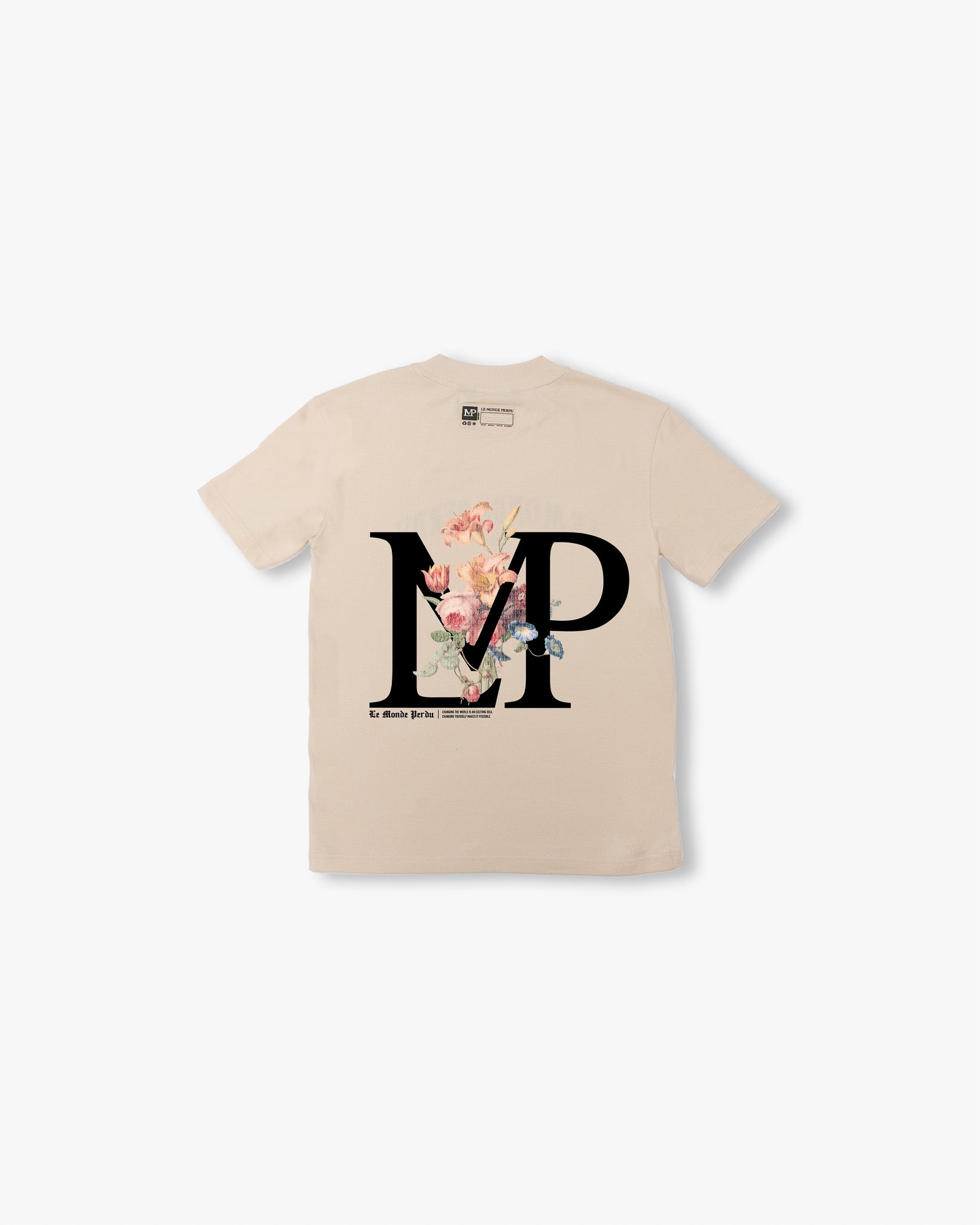 Arched Small Logo T-Shirt Beige